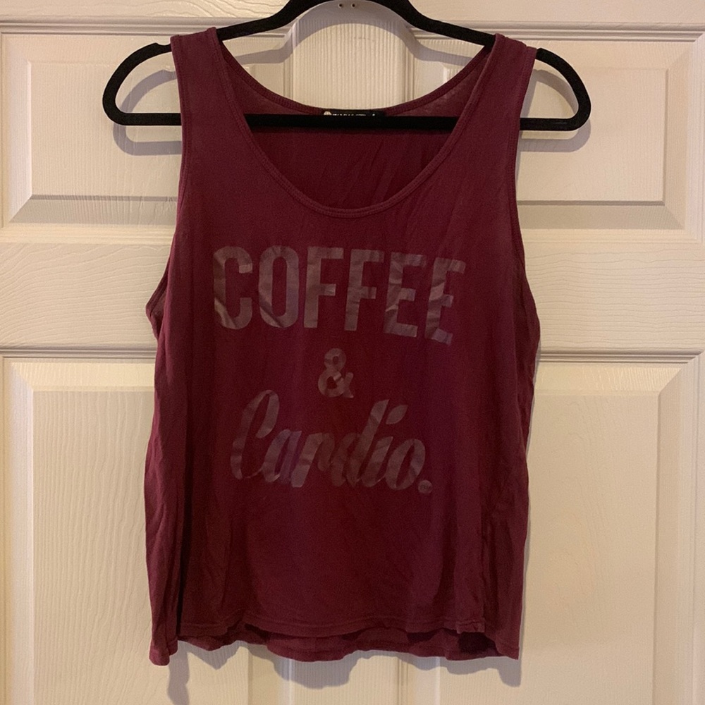 Large, Coffee & Cardio, Flywheel semi-cropped tank